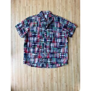 Brooks Brothers Madras Patchwork Short Sleeve Button Down - Size XL